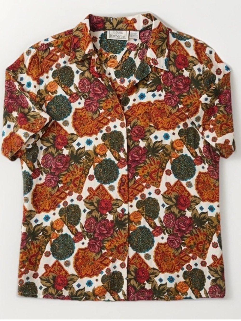 NWT /VTG Laura Katherine Top Women’s Size 20W Tropical Hawaiian Vintage Flowers